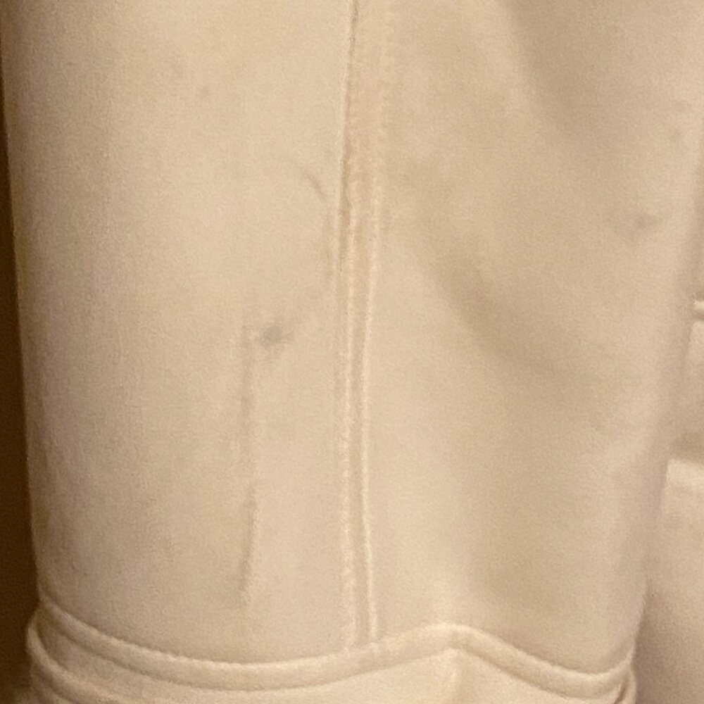 VINTAGE Ivory Parka Coat Faux Fur Lining Hood Zip Front No Tags Approx Size L - Picture 9 of 13